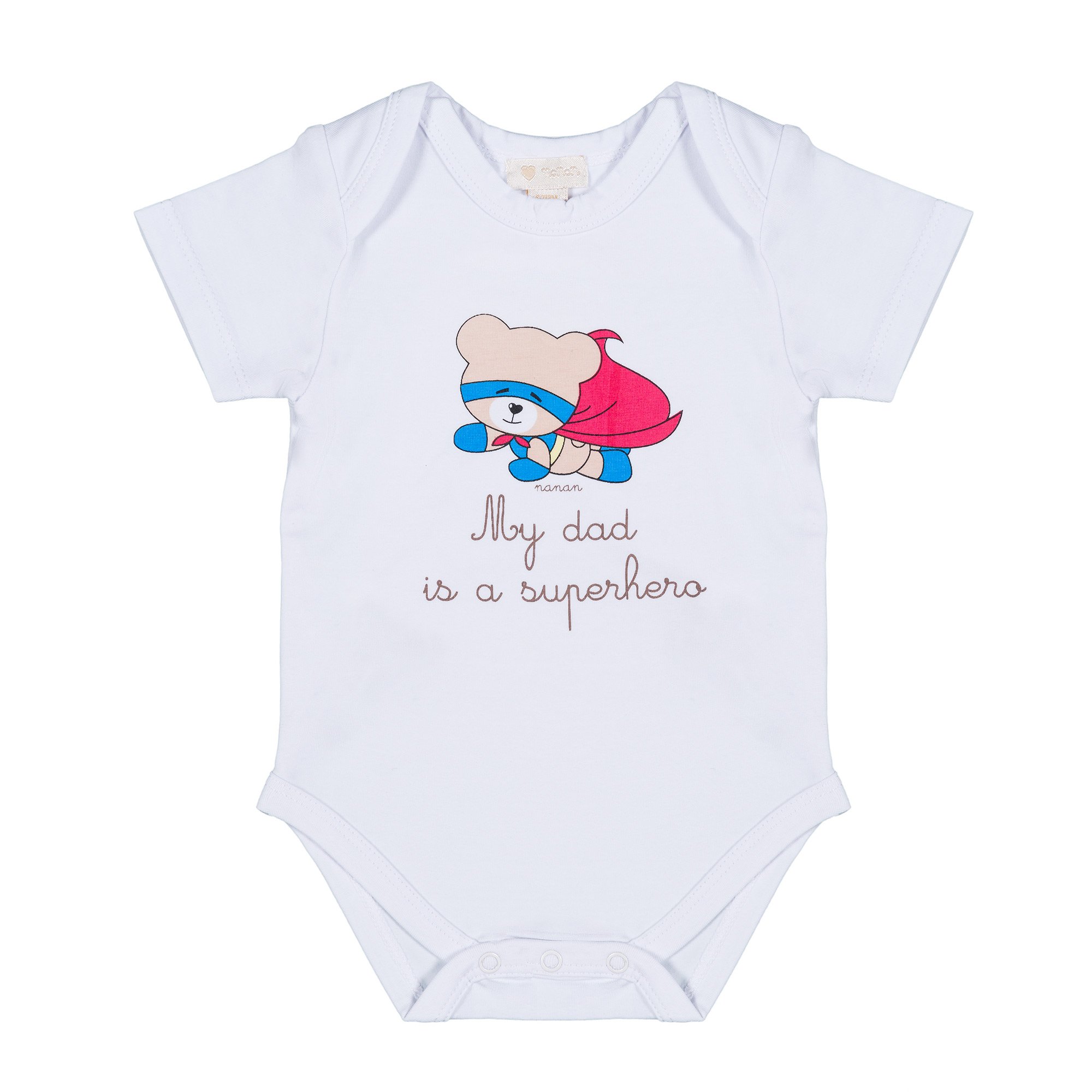 nanan body "My Dad Is A Superhero" BIANCO 03m